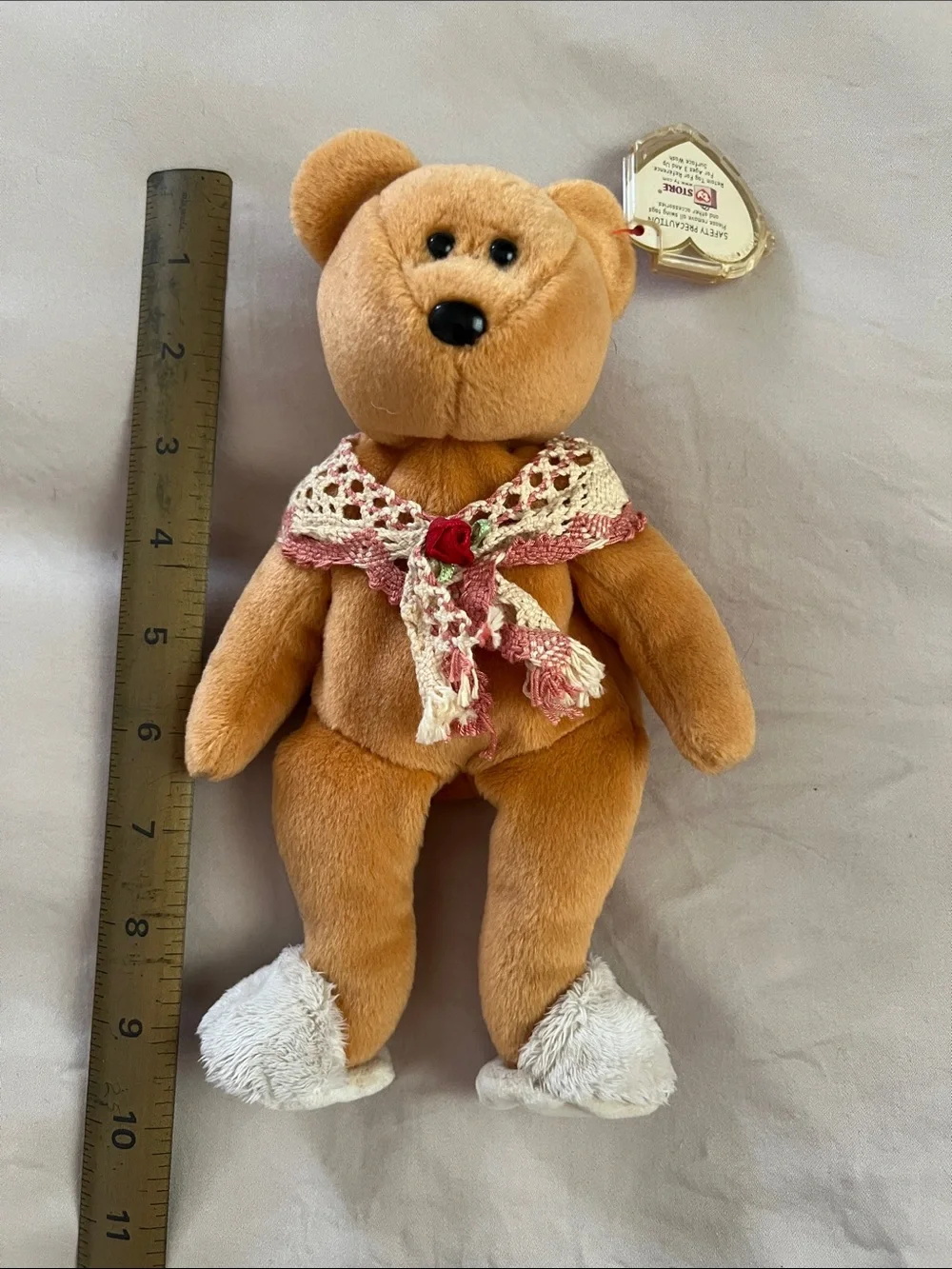 Ty Beanie Babies Grams Grandma Bear Plush 2005 w/ Tag Protector Embroidered Foot